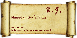 Wesely György névjegykártya